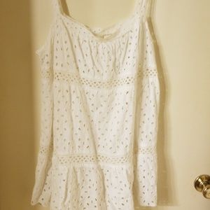 American Eagle white eyelet tank